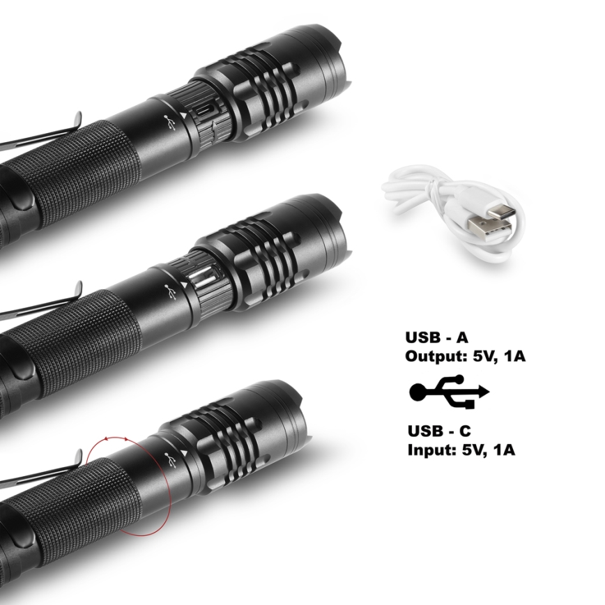 Sencor - LED Акумулаторно фенерче LED/10W IP22 черно