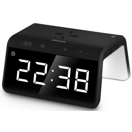 Sencor - LED RGB Будилник с безжично зареждане 10W/1xCR2032