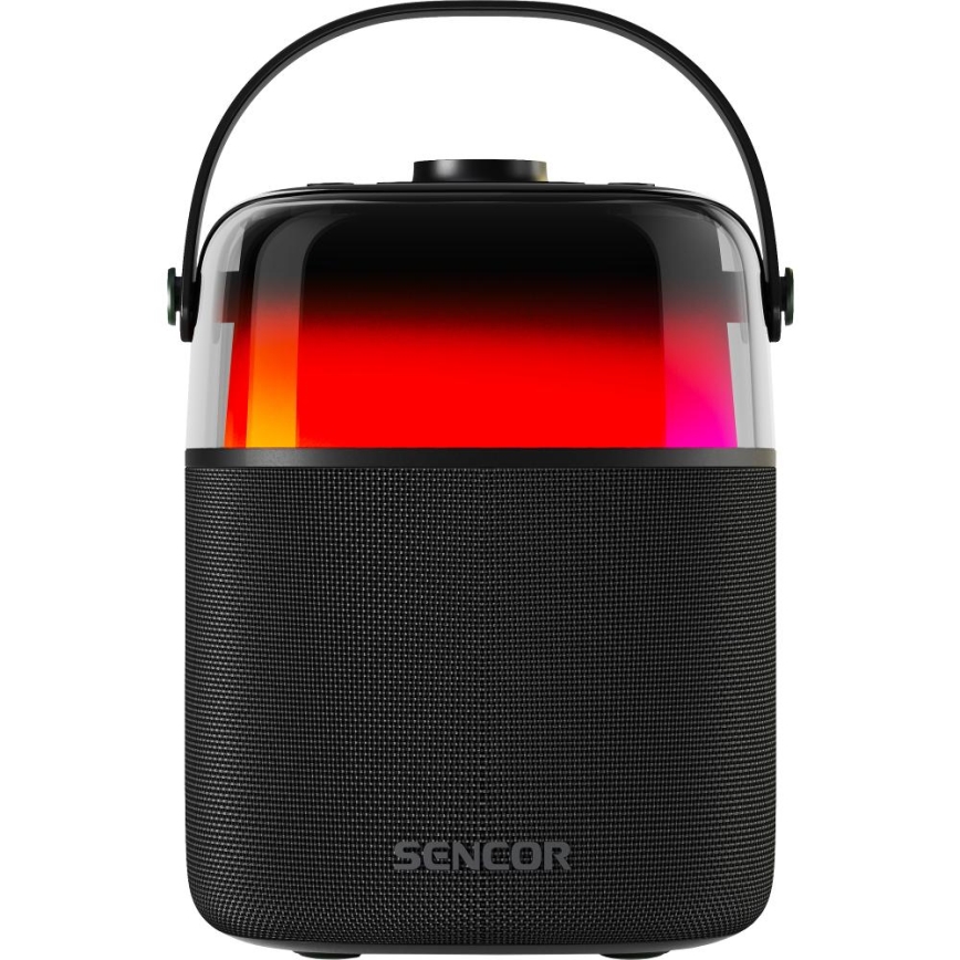 Sencor - LED RGB високоговорител с безжични микрофони 35W 8000 mAh + 2x 1800 mAh IPX5 черен
