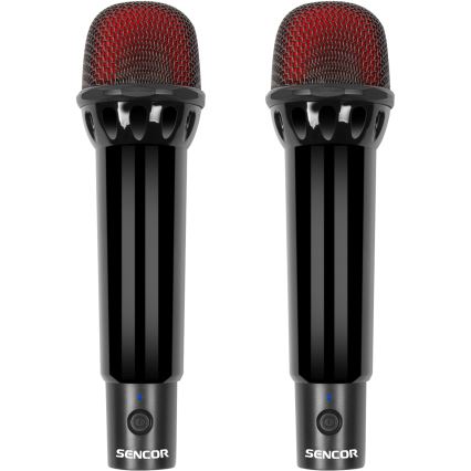 Sencor - LED високоговорител с безжични микрофони 4000 mAh + 2x 1200 mAh