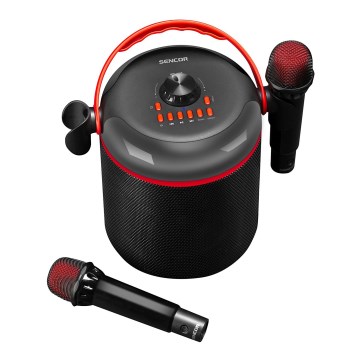 Sencor - LED високоговорител с безжични микрофони 4000 mAh + 2x 1200 mAh