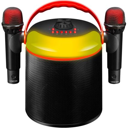 Sencor - LED Високоговорител с безжични микрофони 4000 mAh + 2x 1200 mAh