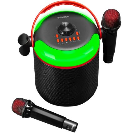 Sencor - LED Високоговорител с безжични микрофони 4000 mAh + 2x 1200 mAh