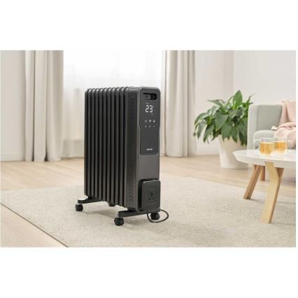 Sencor - Маслен радиатор с 11 ламели 1000/1200/2400W/230V Wi-Fi черен