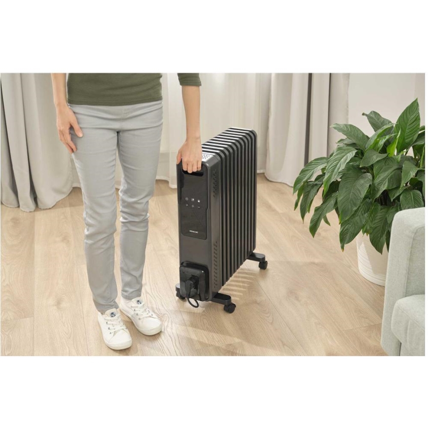 Sencor - Маслен радиатор с 11 ламели 1000/1200/2400W/230V Wi-Fi черен