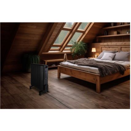 Sencor - Маслен радиатор с 11 ламели 1000/1200/2400W/230V Wi-Fi черен