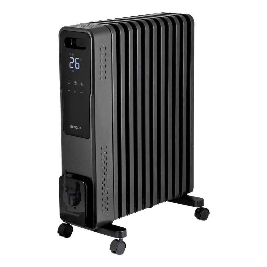 Sencor - Маслен радиатор с 11 ламели 1000/1200/2400W/230V Wi-Fi черен