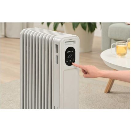 Sencor - Маслен радиатор с 11 ребра 1000/2300W/230V бял + дистанционно управление