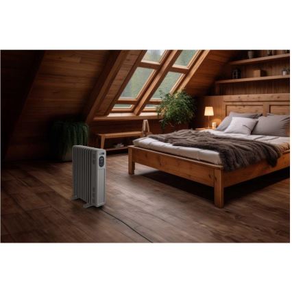 Sencor - Маслен радиатор с 11 ребра 1000/2300W/230V бял + дистанционно управление