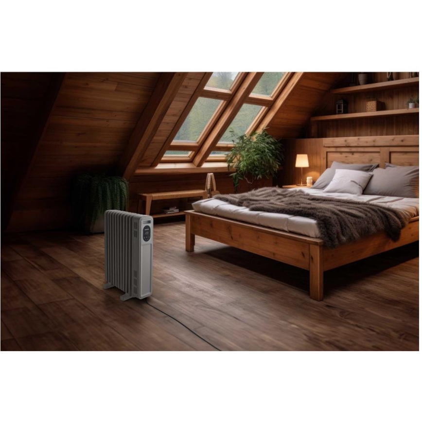 Sencor - Маслен радиатор с 11 ребра 1000/2300W/230V бял + дистанционно управление