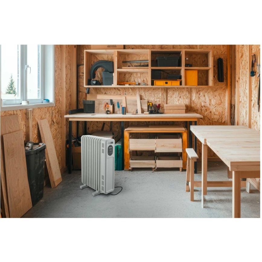 Sencor - Маслен радиатор с 11 ребра 1000/2300W/230V бял + дистанционно управление