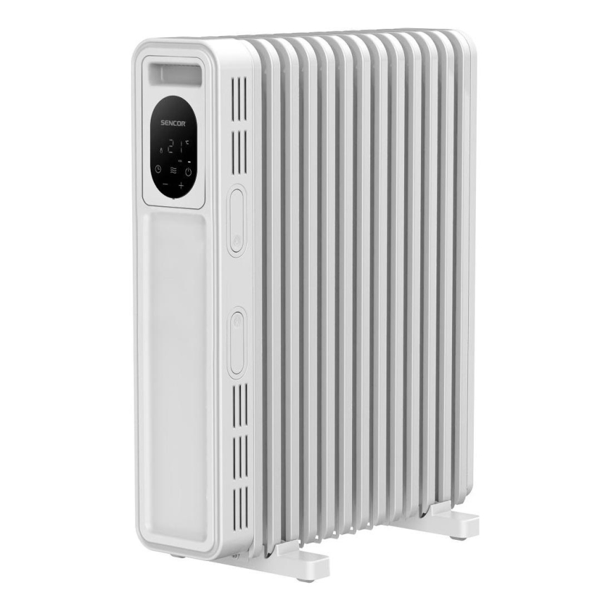 Sencor - Маслен радиатор с 13 ребра 1000/2500W/230V бял + дистанционно управление