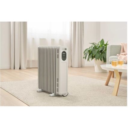 Sencor - Маслен радиатор с 13 ребра 1000/2500W/230V бял + дистанционно управление