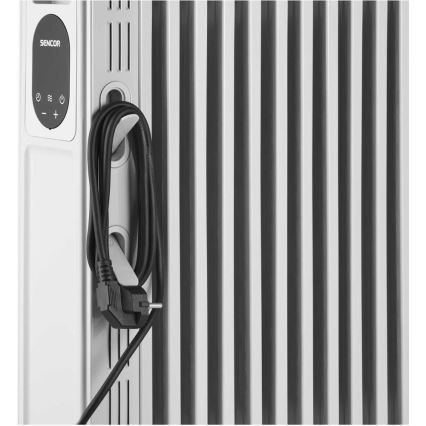 Sencor - Маслен радиатор с 13 ребра 1000/2500W/230V бял + дистанционно управление