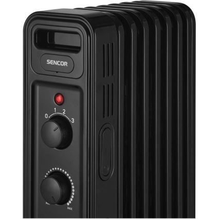 Sencor - Маслен радиатор с 7 ребра 600/900/1500W/230V черен