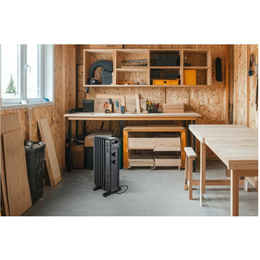 Sencor - Маслен радиатор с 7 секции 600/900/1500W/230V черен