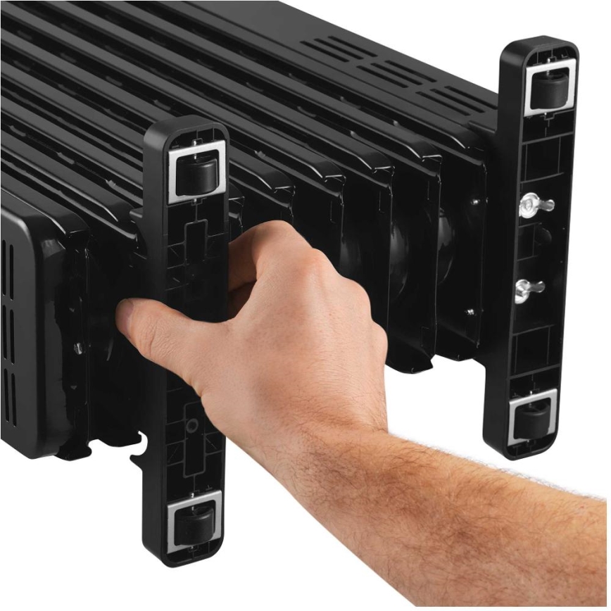 Sencor - Маслен радиатор с 9 ребра, 3 нива на мощност (800/1200/2000W), 230V, черен