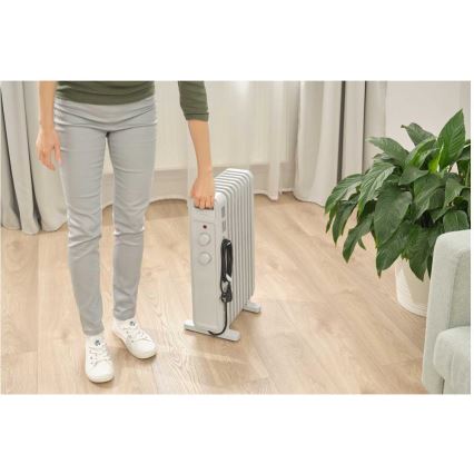 Sencor - Маслен радиатор с 9 ребра 800/1200/2000W/230V бял