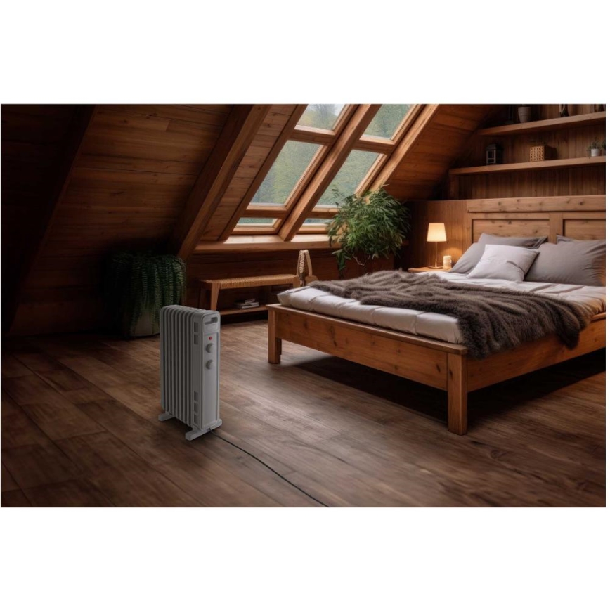 Sencor - Маслен радиатор с 9 ребра 800/1200/2000W/230V бял