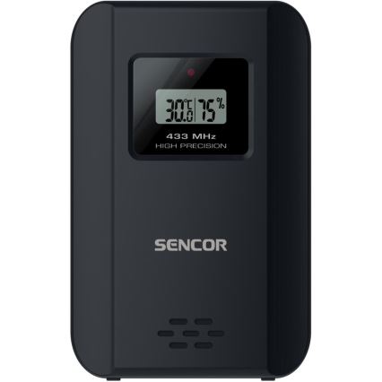 Sencor - Метеорологична станция с цветен LCD дисплей и будилник 3xAAA + 2x AA черен