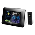Sencor - Метеорологична станция с цветен LCD дисплей и будилник 3xAAA + 2xAA черен