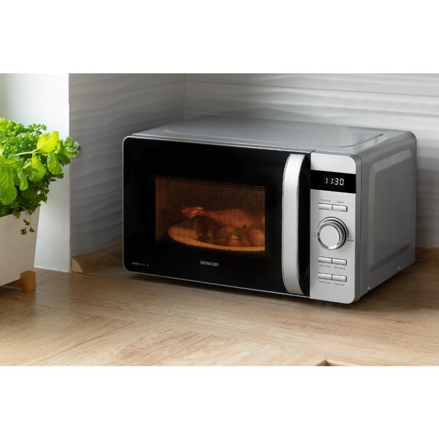 Sencor - Микровълнова фурна 800W/230V 17 l сребриста