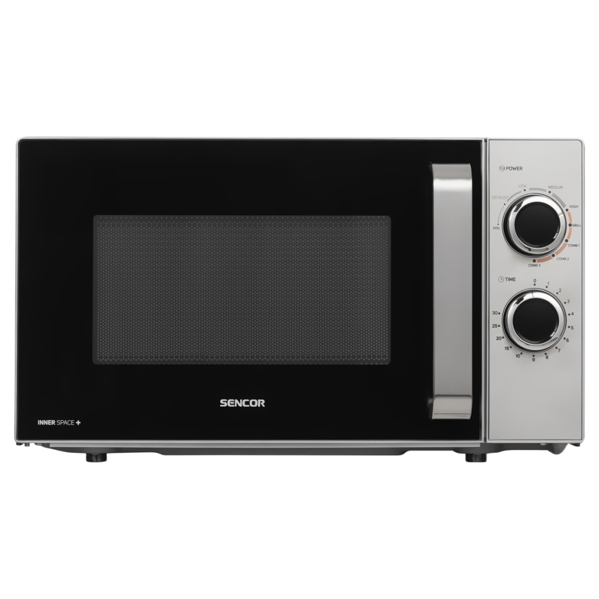 Sencor - Микровълнова фурна с функция грил 700W/900W/230V 17 л неръждаема стомана