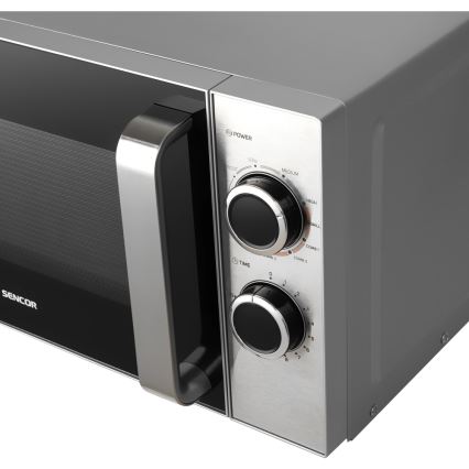 Sencor - Микровълнова фурна с функция грил 700W/900W/230V 17 л неръждаема стомана