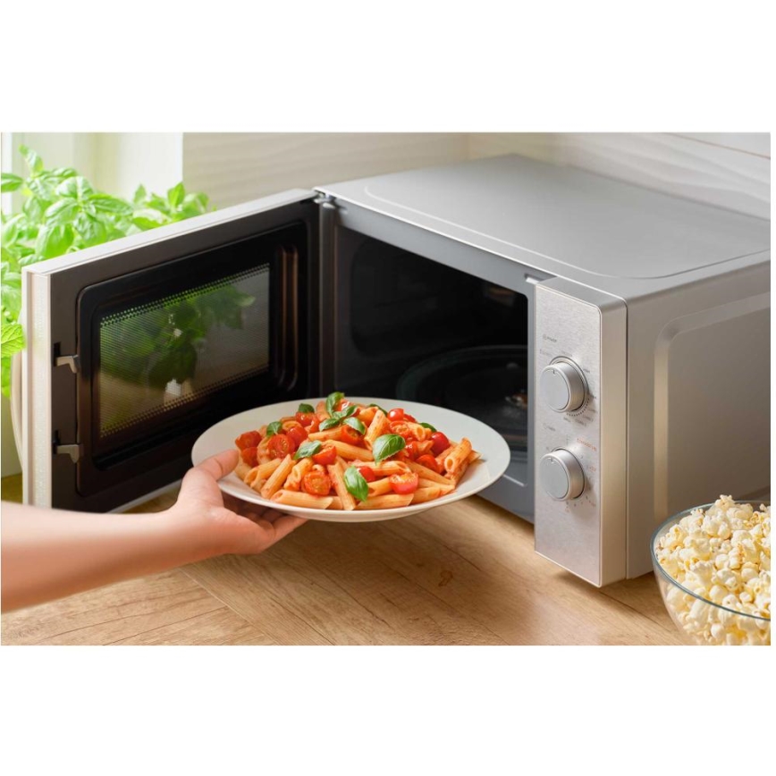 Sencor - Микровълнова фурна с грил функция 700W/1000W/230V 20 л матов хром