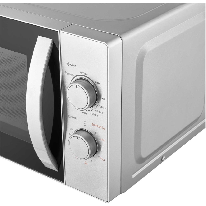 Sencor - Микровълнова фурна с грил функция 700W/1000W/230V 20 л матов хром