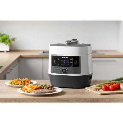 Sencor - Многофункционална електрическа тенджера под налягане 5,5 l 1000W/230V бял/черен