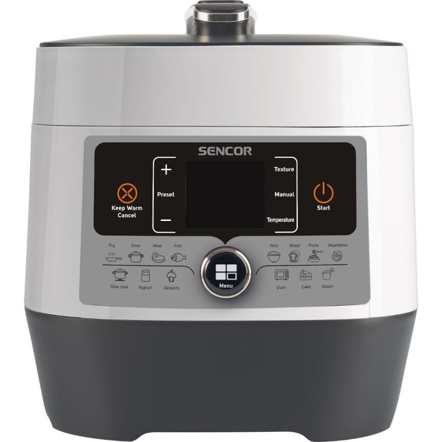 Sencor - Многофункционална електрическа тенджера под налягане 5,5 l 1000W/230V бял/черен
