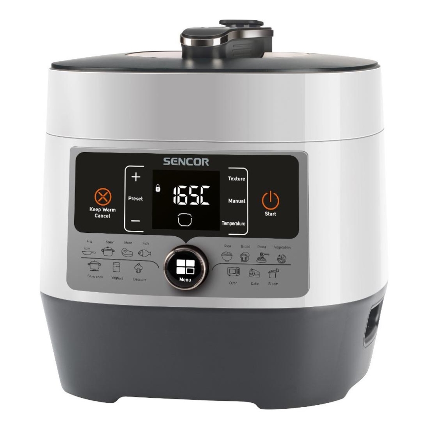 Sencor - Многофункционална електрическа тенджера под налягане 5,5 l 1000W/230V бял/черен