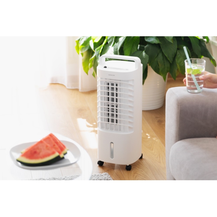 Sencor - Мобилен климатик с LED дисплей 3в1 45W/230V бял + дистанционно