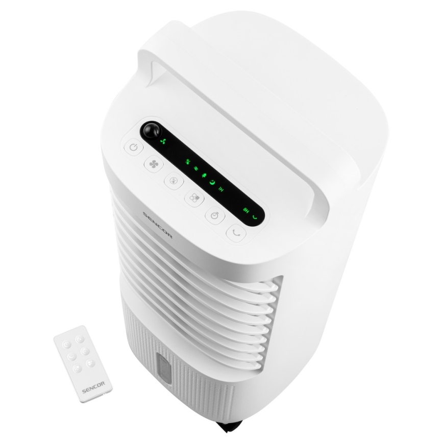 Sencor - Мобилен климатик с LED дисплей 3в1 45W/230V бял + дистанционно