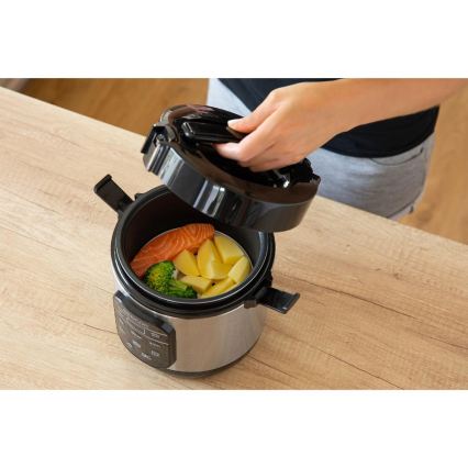 Sencor - Мултифункционална оризоварка 350W/230V 0,6 л неръждаема/черна