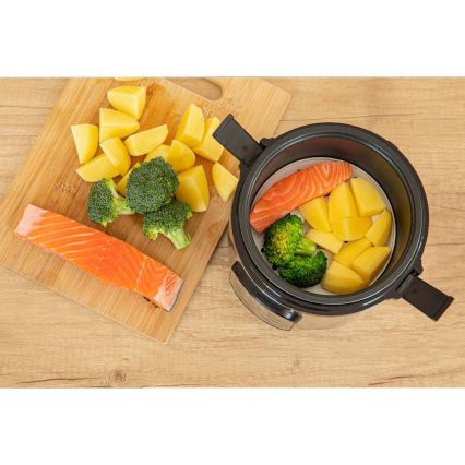 Sencor - Мултифункционална оризоварка 350W/230V 0,6 л неръждаема/черна