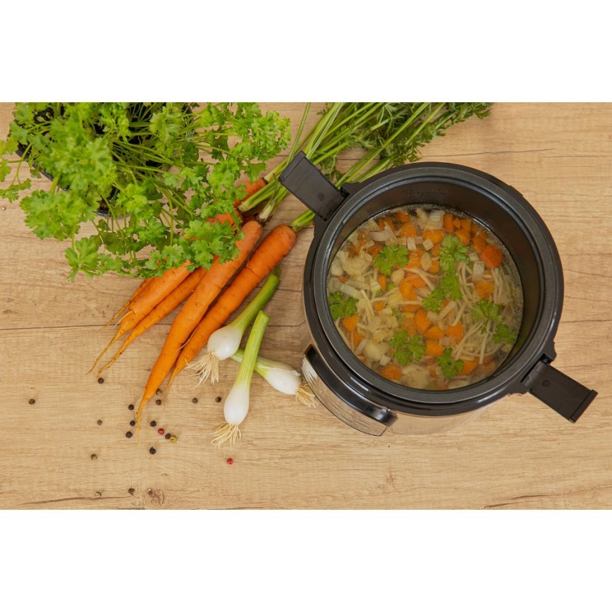 Sencor - Мултифункционална оризоварка 350W/230V 0,6 л неръждаема/черна