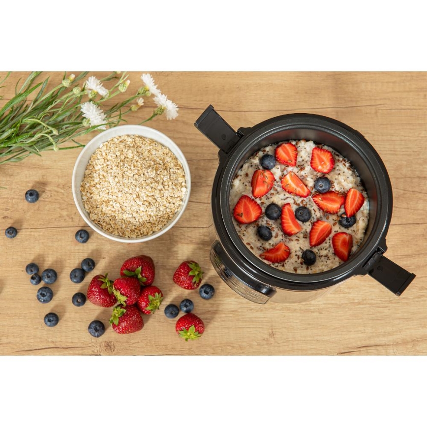 Sencor - Мултифункционална оризоварка 350W/230V 0,6 л неръждаема/черна