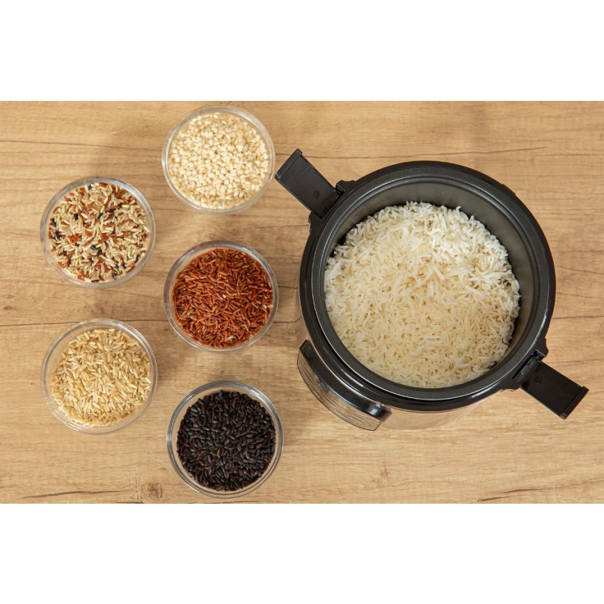 Sencor - Мултифункционална оризоварка 350W/230V 0,6 л неръждаема/черна