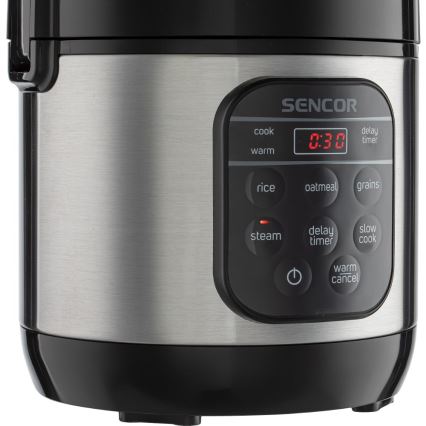 Sencor - Мултифункционална оризоварка 350W/230V 0,6 л неръждаема стомана/черен
