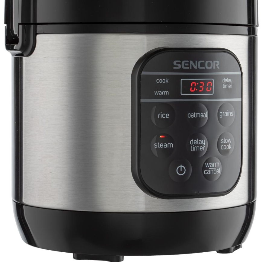Sencor - Мултифункционална оризоварка 350W/230V 0,6 л неръждаема стомана/черен
