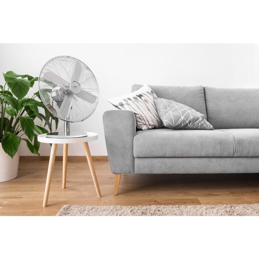 Sencor - Настолен вентилатор 50W/230V лъскав хром