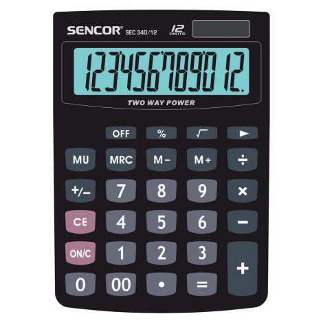 Sencor - Настолен калкулатор 1xLR1130 черен