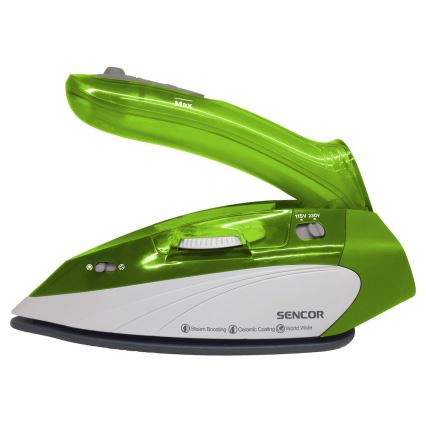 Sencor - Парна ютия за път 1100W/115V/230V зелена