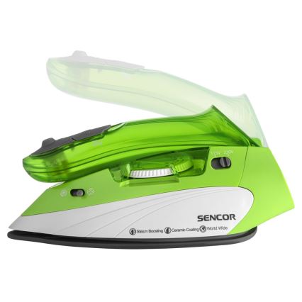 Sencor - Парна ютия за път 1100W/115V/230V зелена