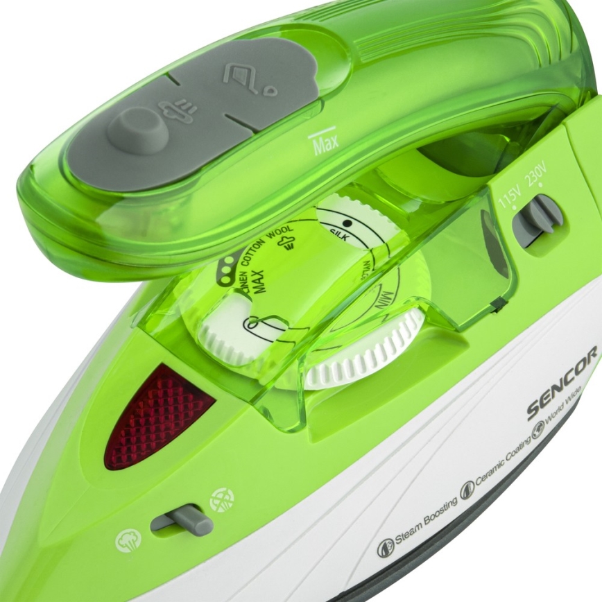 Sencor - Парна ютия за път 1100W/115V/230V зелена