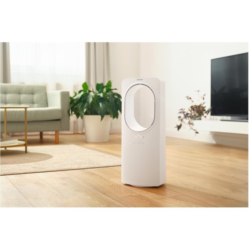 Sencor - Подов безперков вентилатор 50W/230V бял + дистанционно управление