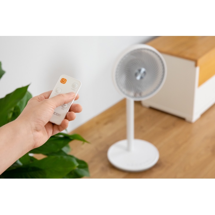 Sencor - Подов вентилатор 3D UltraSilent 26W/230V бял + дистанционно управление