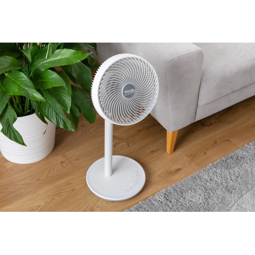 Sencor - Подов вентилатор 3D UltraSilent 26W/230V бял + дистанционно управление